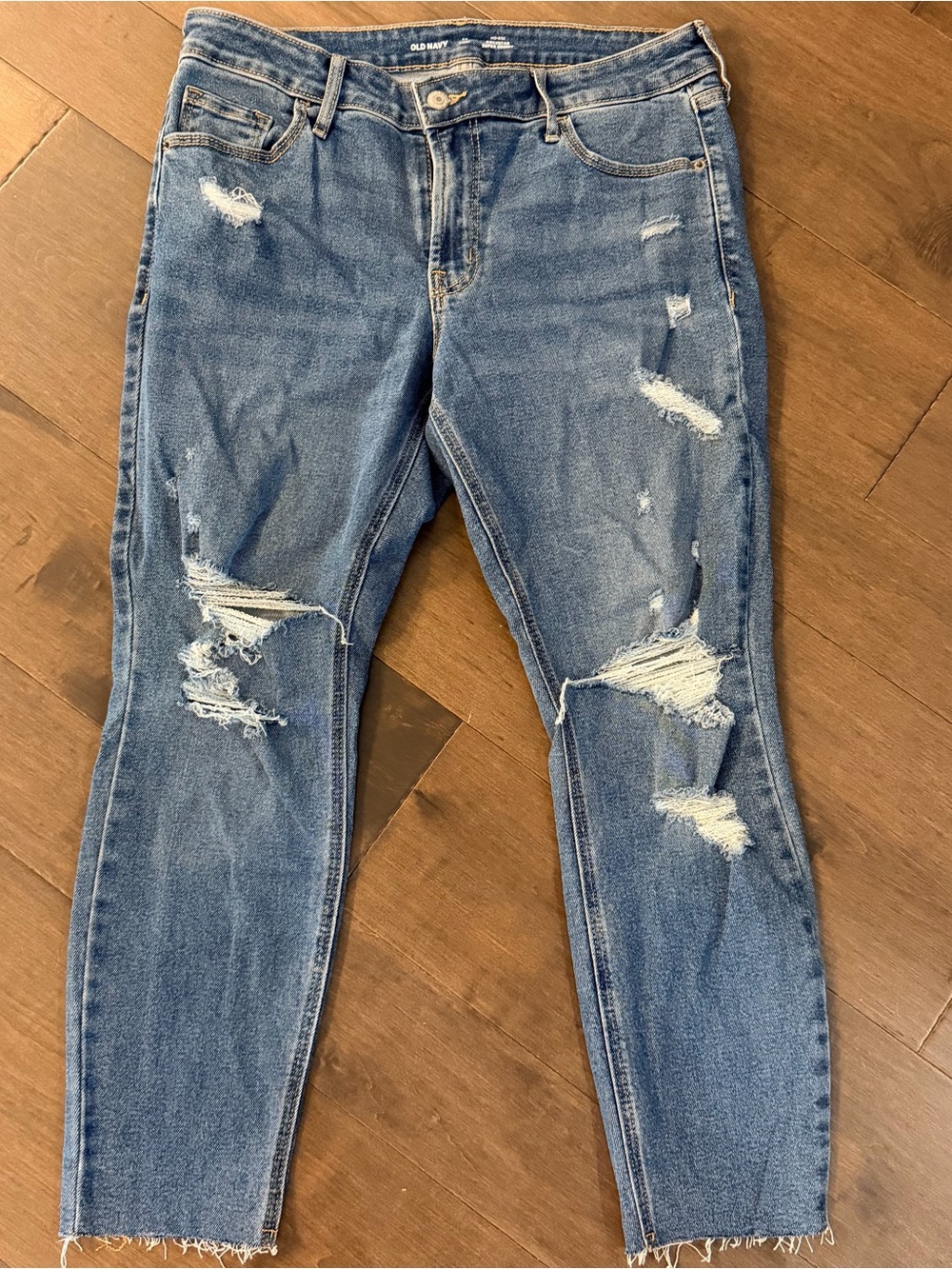 Old Navy Blue Ripped Skinny Jeans